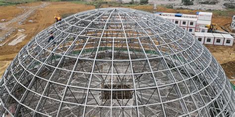 use center hole design metal dome fabricators|vertical dome framing.